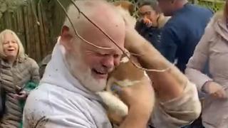 ¡Lo más tierno del día! Hombre tuvo emotivo reencuentro con su perrita que llevaba perdida varios días [VIDEO]