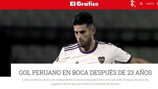 Carlos Zambrano: así reaccionó la prensa argentina a su primer gol con Boca Juniors [FOTOS]