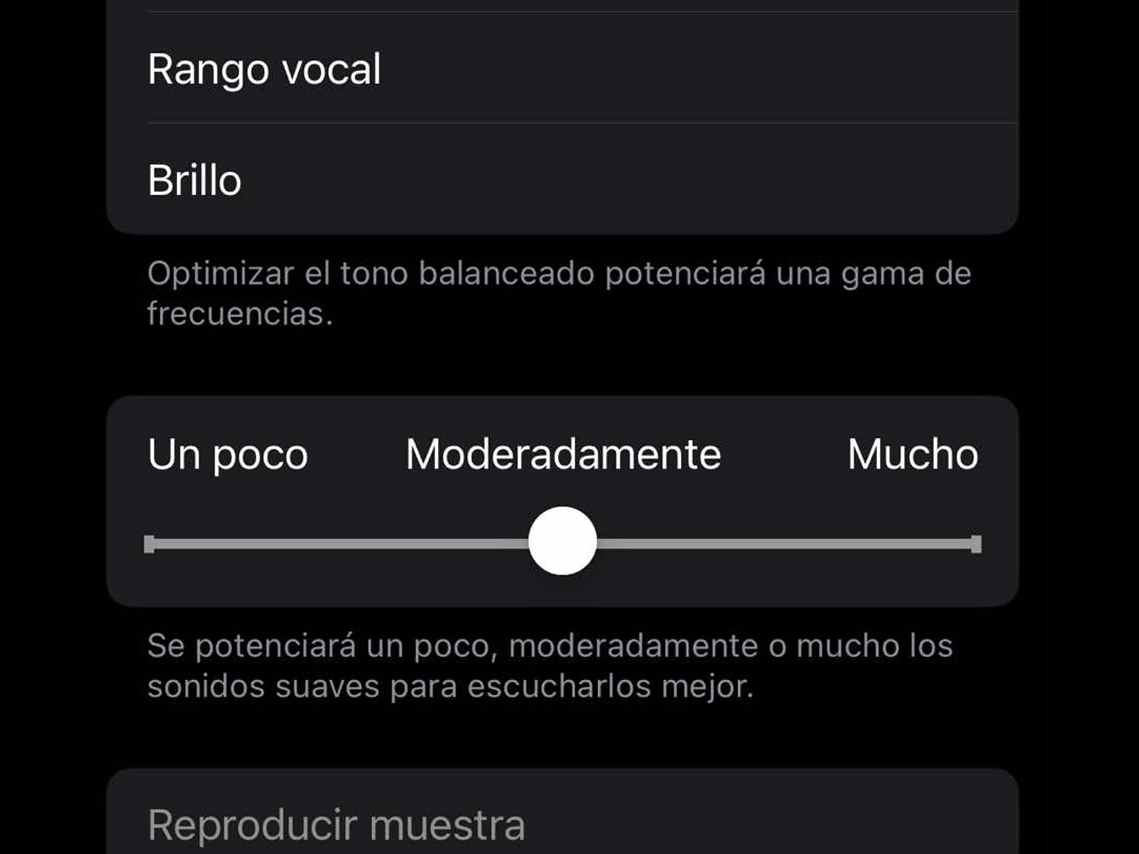 IPHONE | Ahora desliza la barra hacia "Mucho". (Foto: MAG - Rommel Yupanqui)