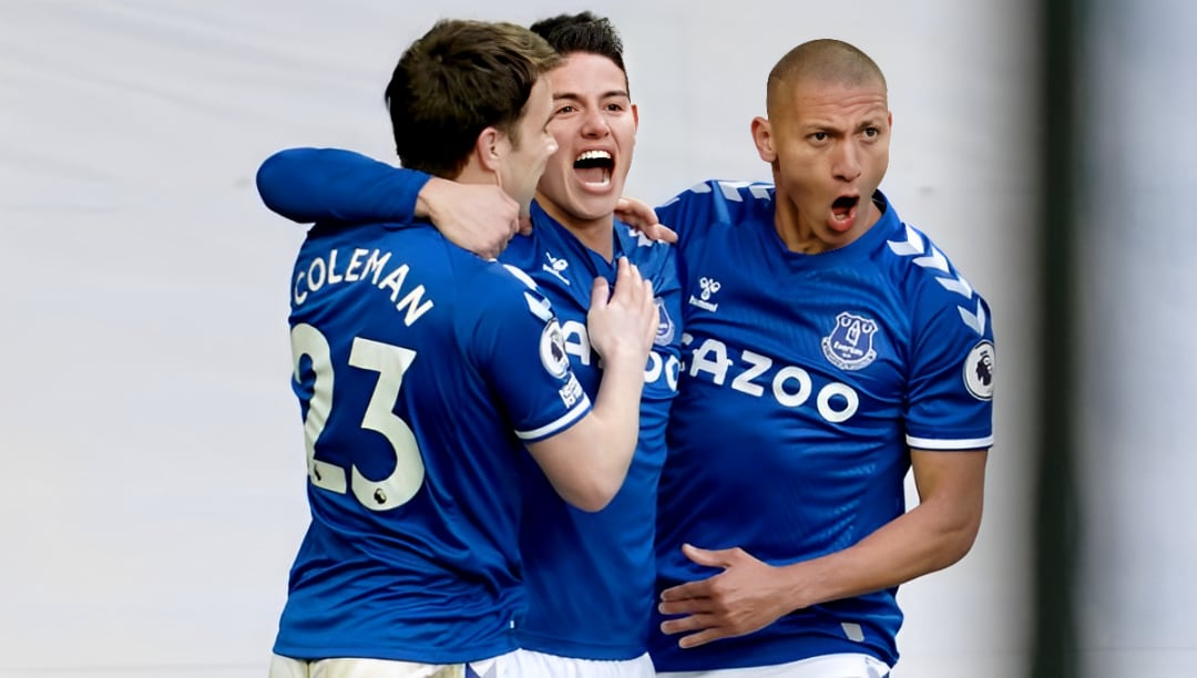 James Rodríguez marcó seis goles y dio ocho asistencias en 26 partidos con el Everton. (Foto: Getty Images)