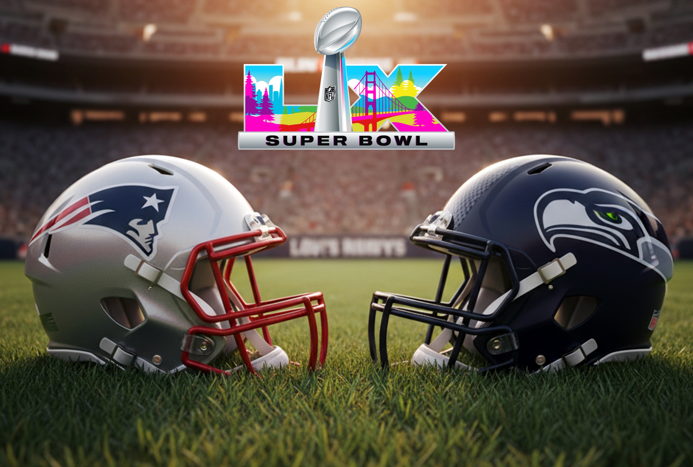 SANTA CLARA, CALIFORNIA (UNITED STATES), 08/02/2026.- Super Bowl LX start time: discover when Patriots vs. Seahawks kicks off in ET, CT, MT and PT, plus all the TV channels and streaming services showing the game live. IMAGE CREATED BY NOÉ YACTAYO WITH PERPLEXITY AI FOR DEPOR.COM