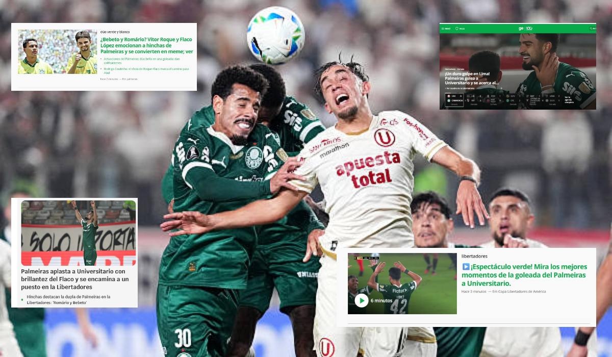 Reacción de prensa brasileña por triunfo de Palmeiras ante Universitario. (Foto: Getty Images / Capturas: Globo Esporte)