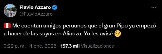 Flavio Azzaro criticó a Néstor Gorosito en sus redes sociales. (Imagen: X)