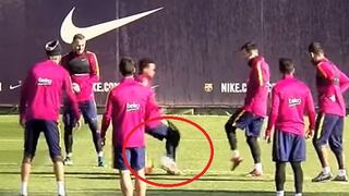 Youtube: Lionel Messi recibió a canterano con tremenda 'huacha' en entrenamiento