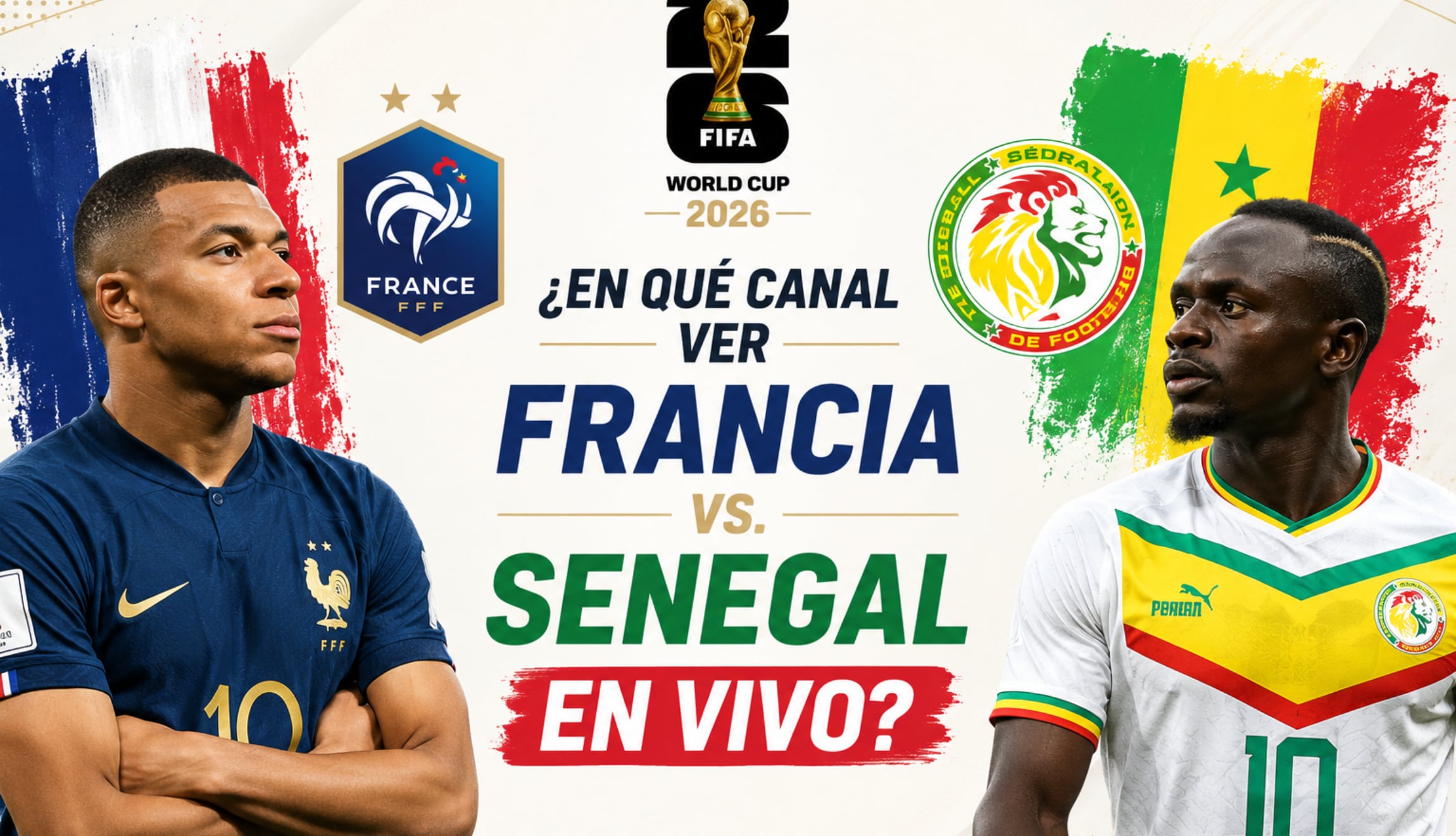 Revisa los canales de transmisión para ver Francia vs. Senegal EN VIVO y EN DIRECTO, por la Jornada 1 del Grupo I del Mundial de Fútbol 2026, este martes 16 de junio. (Foto: Imagen creada por Depor utilizando la IA de Chat GPT)