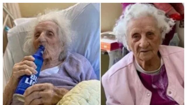 Salud, abuelita: anciana de 103 años venció al coronavirus y se tomó una cerveza helada para festejar