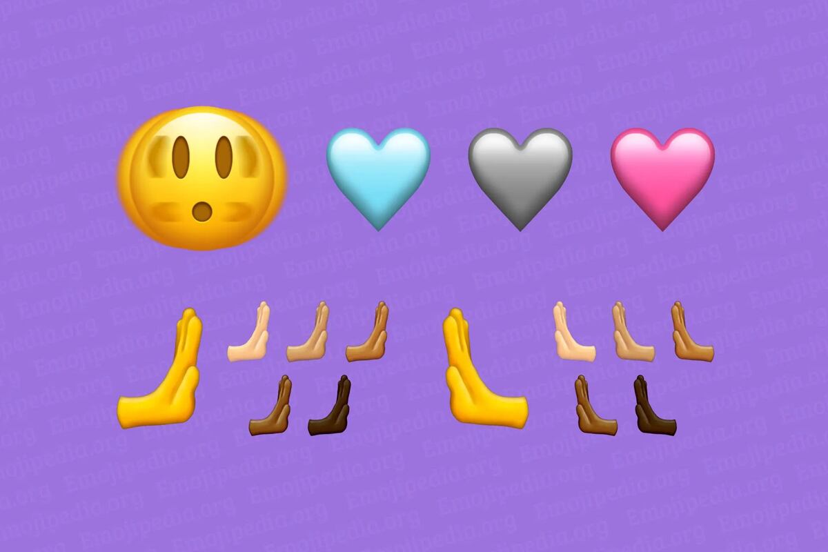Estos son algunos emojis que se agregarán a WhatsApp el 2023, entre ellos el corazón celeste. (Foto: Unicode)