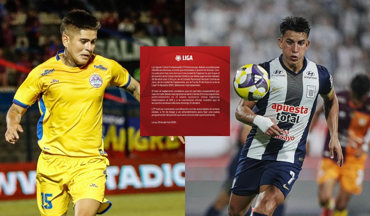 Partido de Comerciantes Unidos vs. Alianza Lima se suspendió. (Foto: Composición / Liga 1)