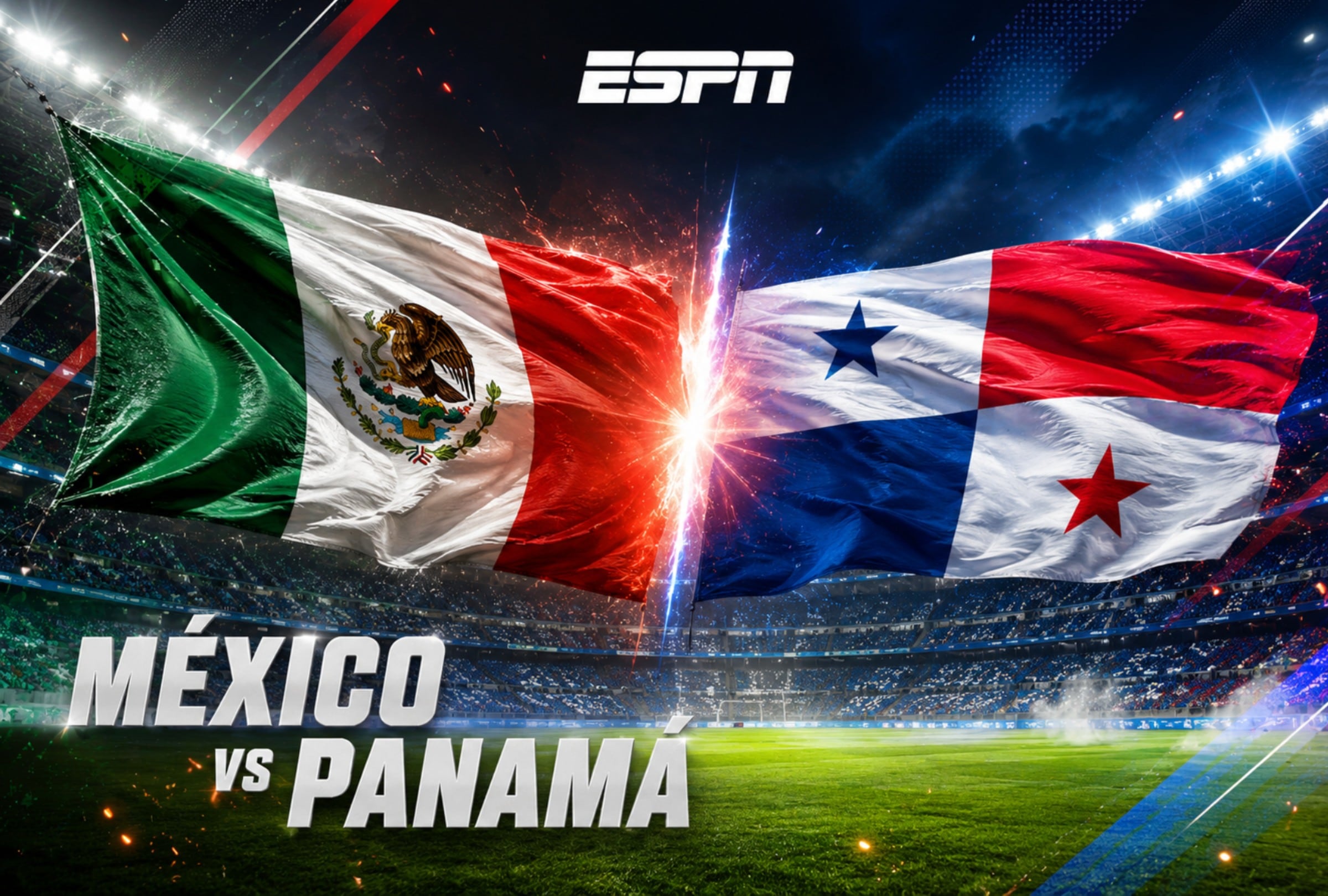 PUEBLA DE ZARAGOZA, MÉXICO, (05/08/2026).- ESPN y Disney Plus transmitirán EN VIVO y EN DIRECTO el partido entre México vs. Panamá por los Cuartos de Final del Premundial Sub-20 que se realizará en el Estadio Cuauhtémoc de Puebla. Imagen: Creada por la IA de ChatGPT.