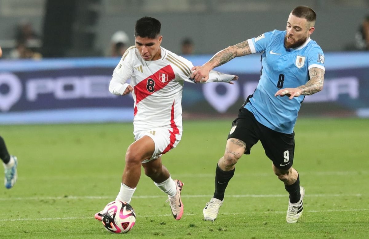 Piero Quispe dio la asistencia para el gol de Araujo en el triunfo de Perú ante Uruguay. (Foto: Jesus Saucedo / @photo.gec)