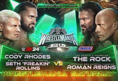¿A qué hora pelearon La Roca y Roman Reigns vs. Rhodes y Rollins en Wrestlemania 40?