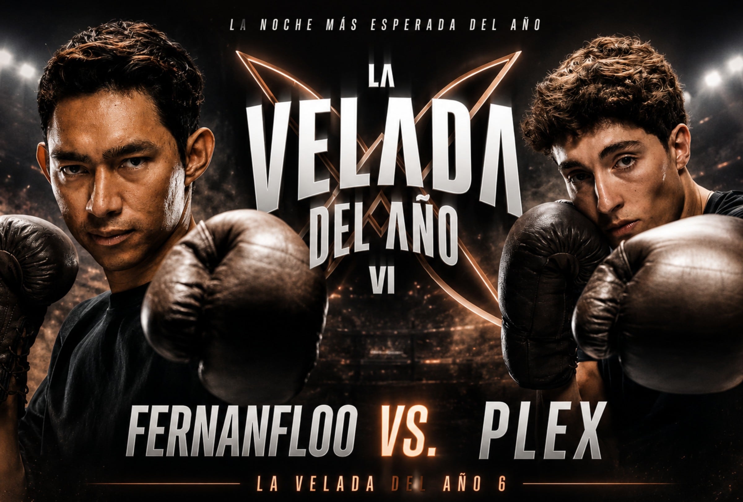 ISLA DE LA CARTUJA, SEVILLA, (ESPAÑA), 25/07/2026.- La pelea de Plex vs. Fernanfloo se realizará este sábado por La Velada del Año 6 en el Estadio La Cartuja, Sevilla, España. FOTO: Imagen creada por ChatGPT.