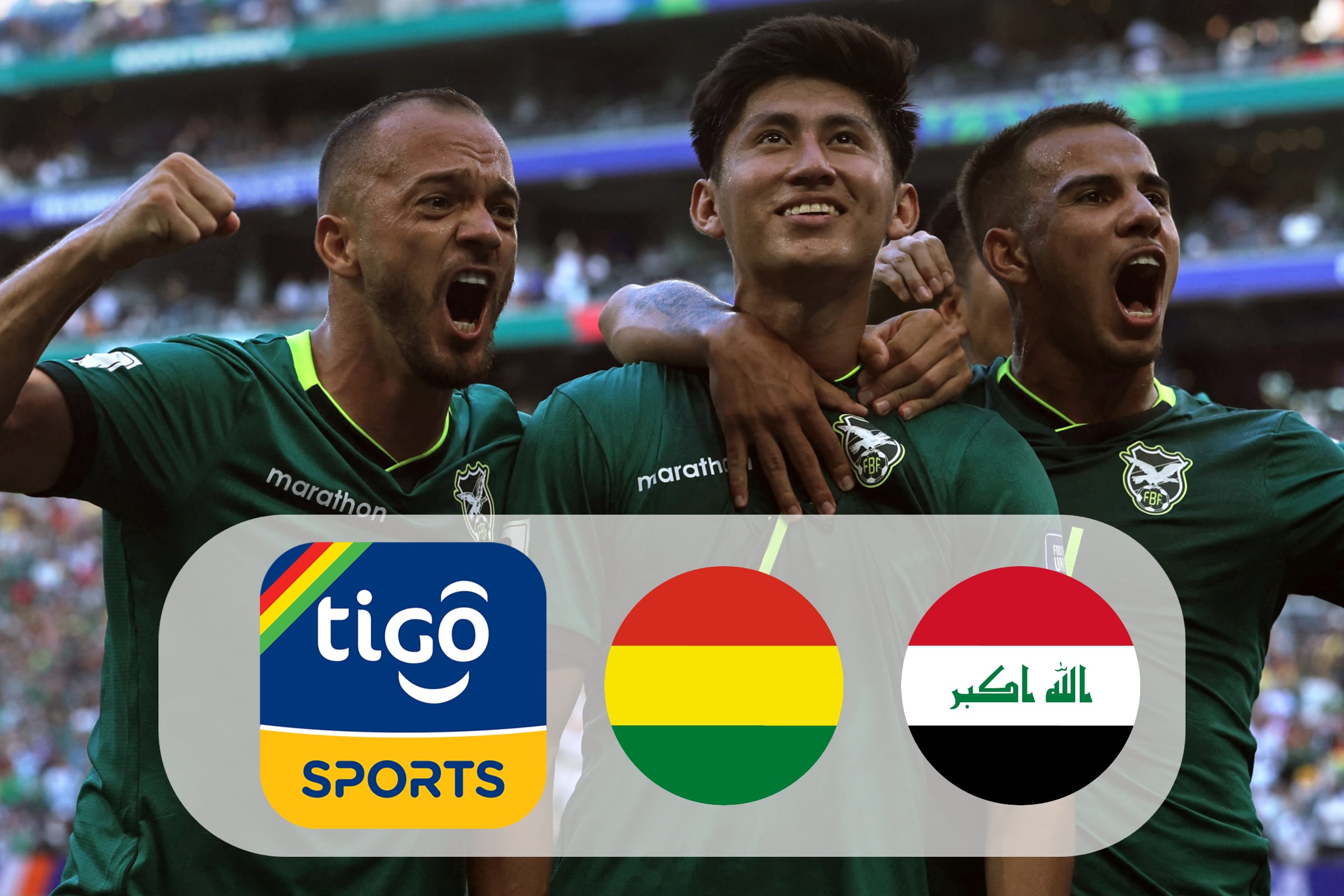 Señal de TiGO Sports para ver la transmisión de Bolivia vs. Irak en directo, este martes 31 de marzo, por el Repechaje al Mundial 2026. (Foto: AFP / Composición El Comercio MAG)