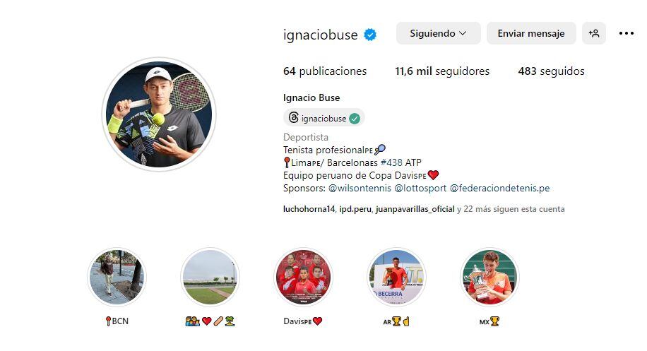 El Instagram de Ignacio Buse. (Instagram)