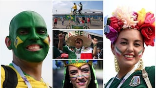El color y la fiesta de los hinchas: las postales de la previa del México-Brasil por el Mundial 2018