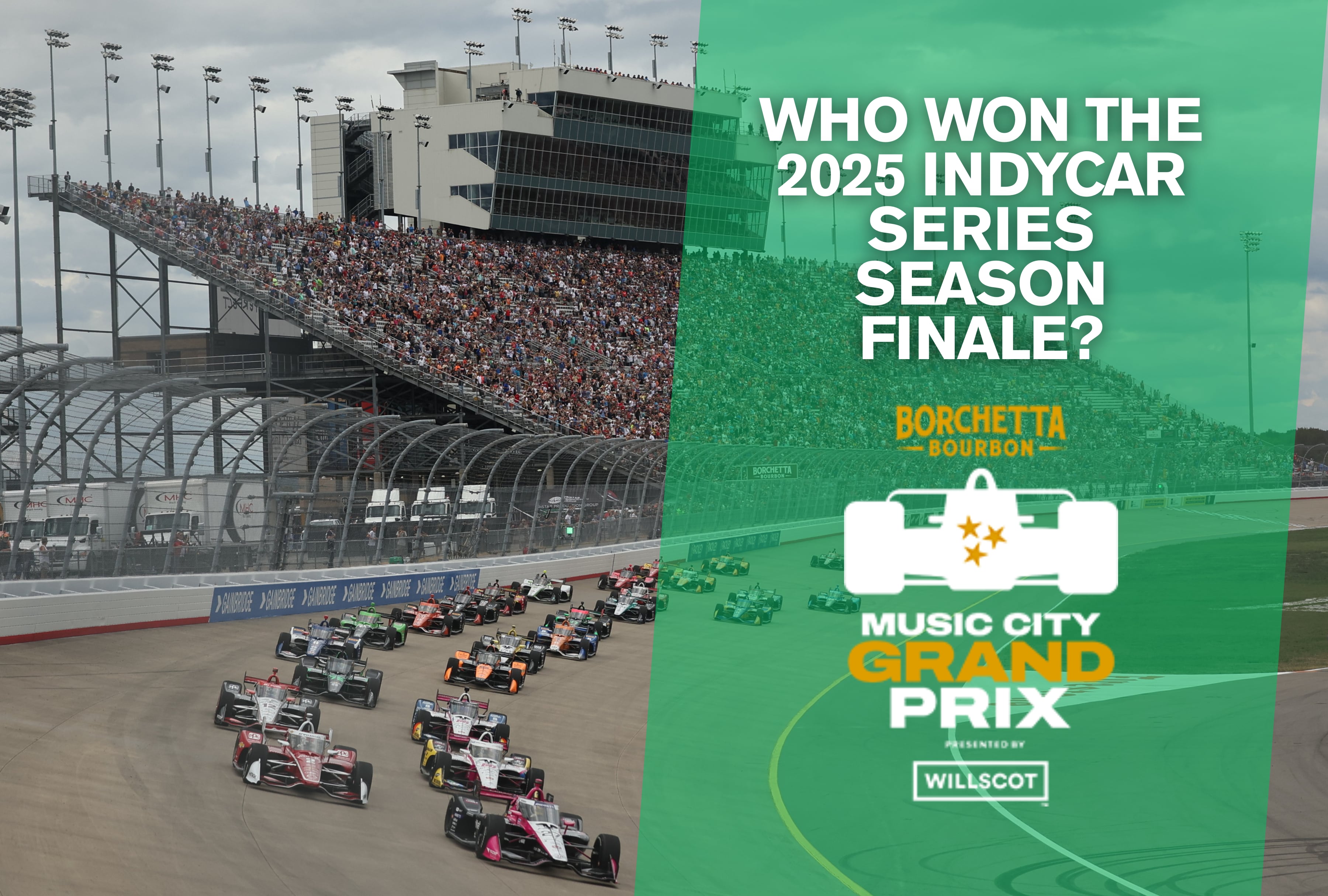 The 2025 IndyCar Series finale produced an exciting winner: check out the podium and the season finale. | Photo by musiccitygp.com / Depor