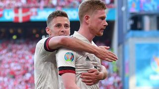 De Bruyne pletórico: Bélgica remontó ante Dinamarca y clasificó a octavos de la Eurocopa