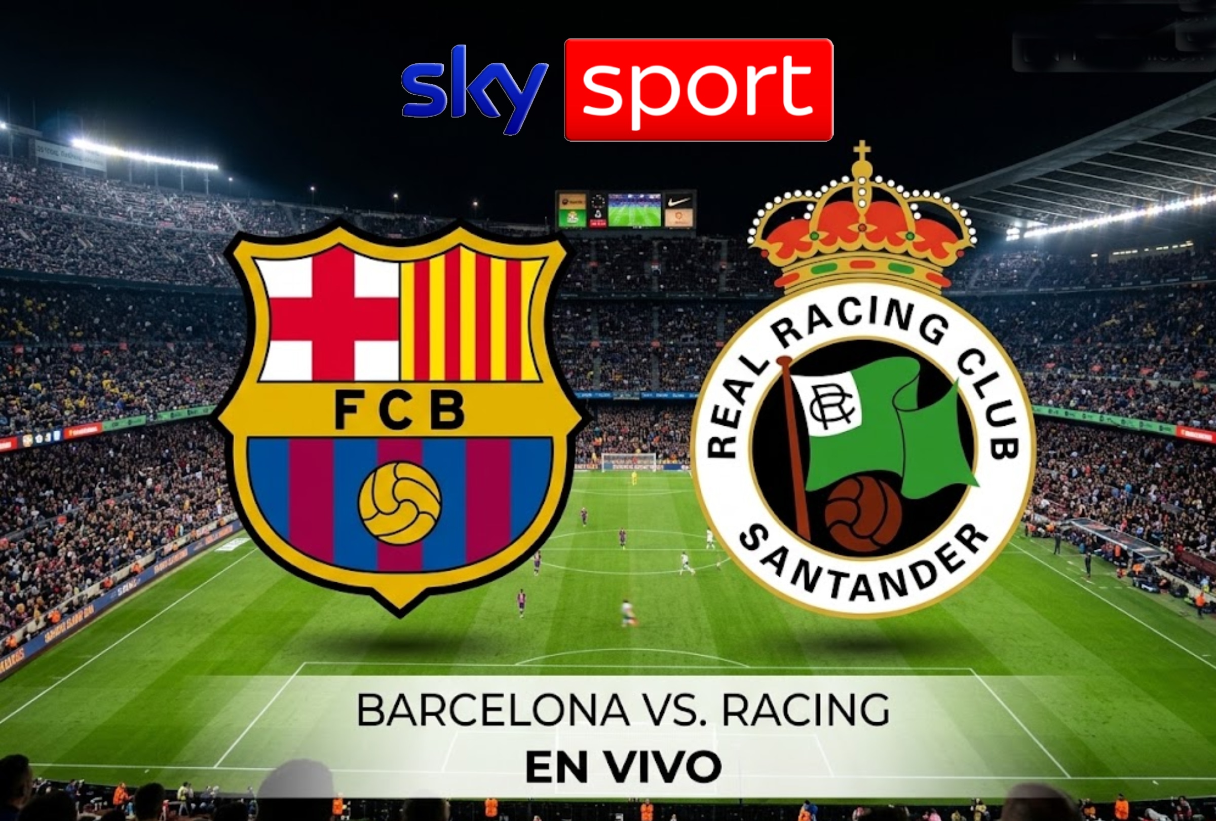BARCELONA, CATALUÑA (ESPAÑA), 16-09-2026. SKY Sports transmitirá EN VIVO el partido entre Barcelona vs. Racing por la sexta jornada de LaLiga EA Sports. FOTO: Imagen creada por la IA de Gemini para Depor.