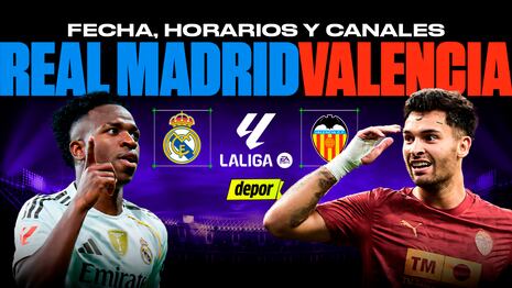 Real Madrid vs. Valencia: horarios y canales de TV para ver la transmisión del partido por LaLiga