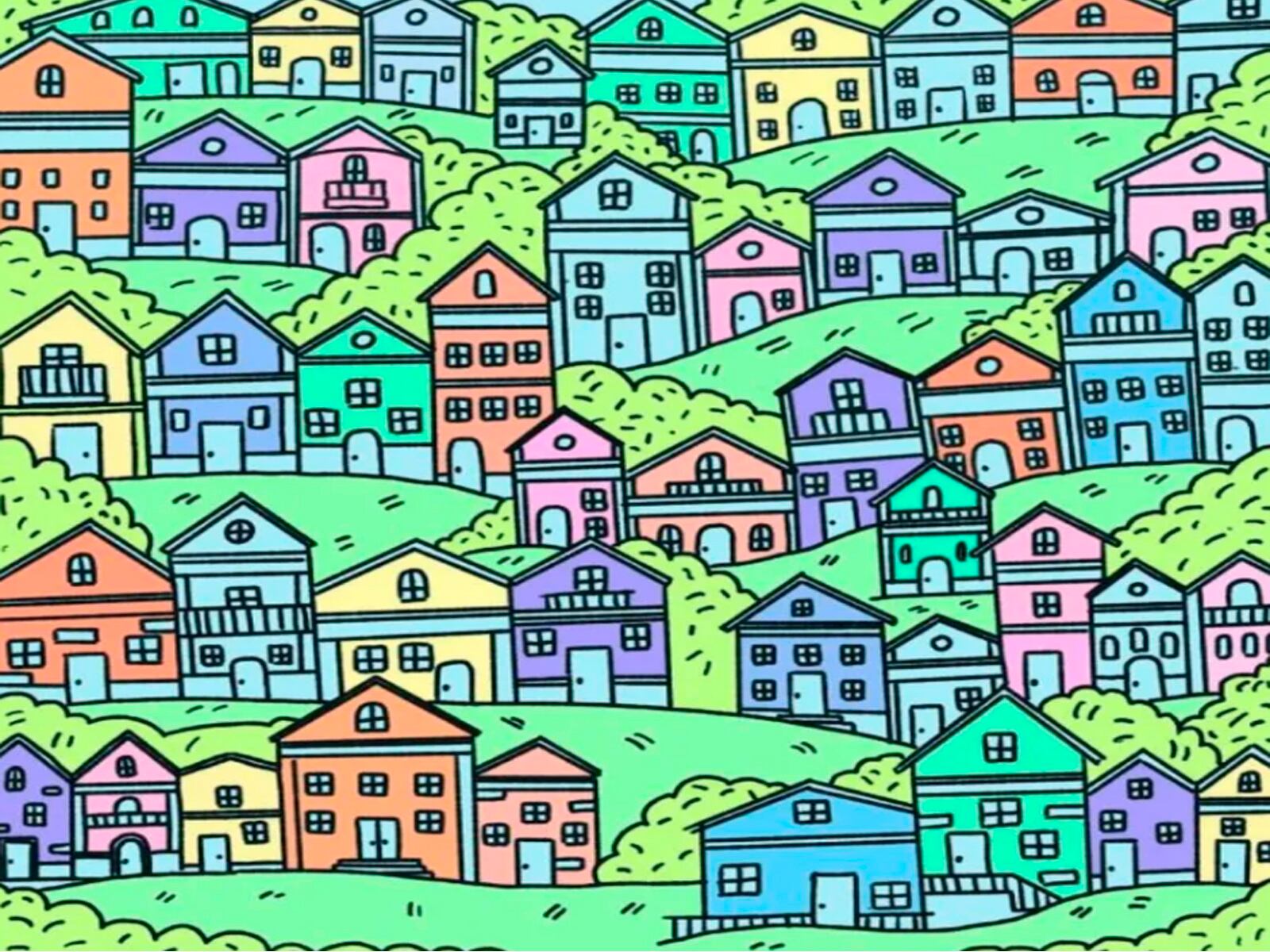 Tienes que desafiar tu capacidad visual e intentar encontrar la casa sin puertas en solo 4 segundos.| Foto: genial.guru