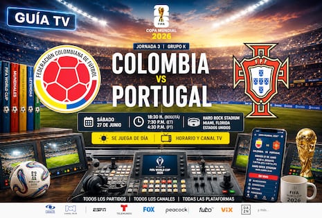 ▷ En qué canal transmiten Colombia vs. Portugal EN VIVO hoy por el Mundial 2026 con Luis Díaz y CR7