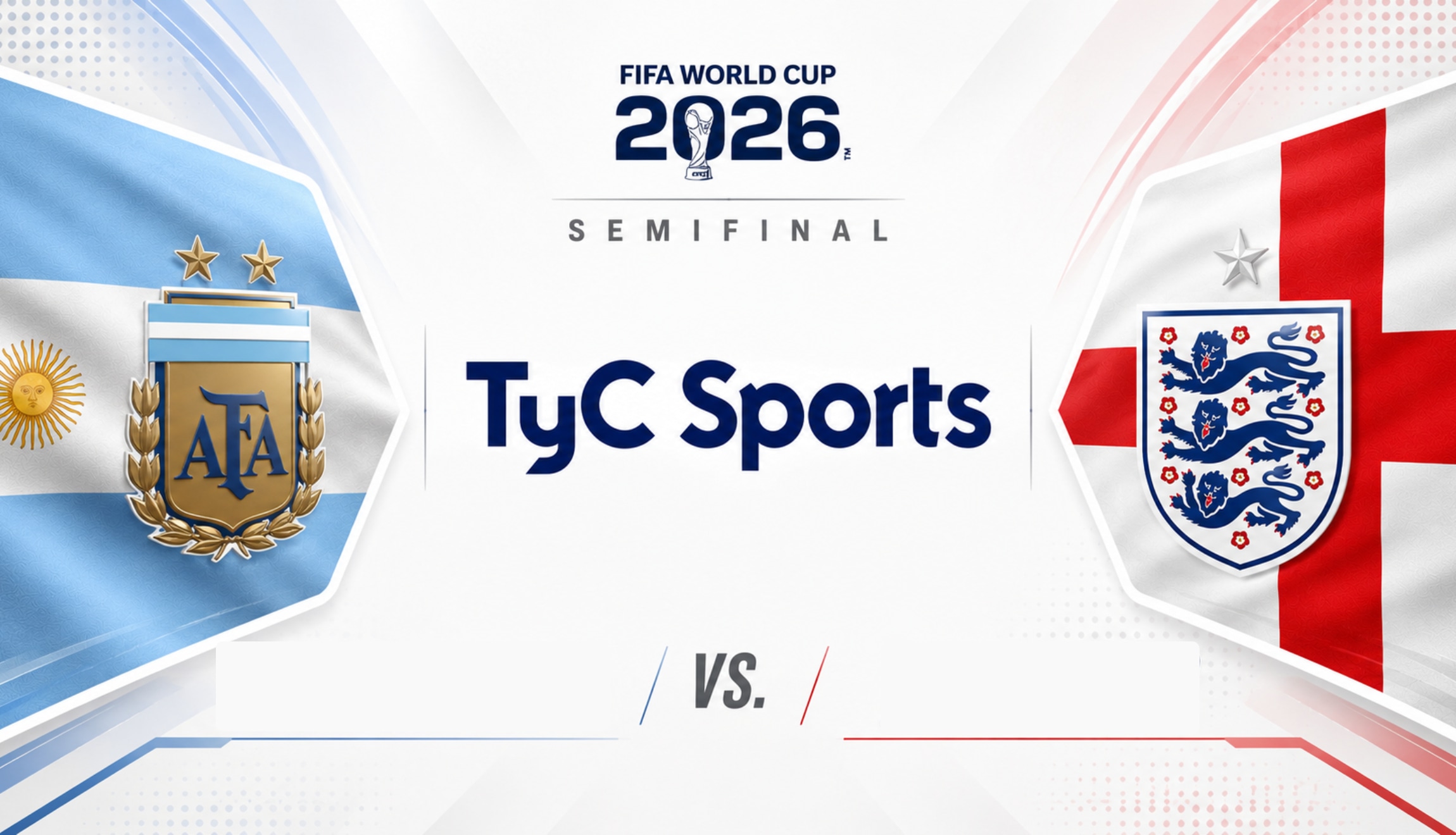 Señal de TyC Sports EN VIVO para seguir el partido de Argentina vs. Inglaterra en directo, hoy miércoles 15 de julio, por la semifinal del Mundial de Fútbol 2026. (Foto: Imagen creada por Depor utilizando la IA de Chat GPT)
