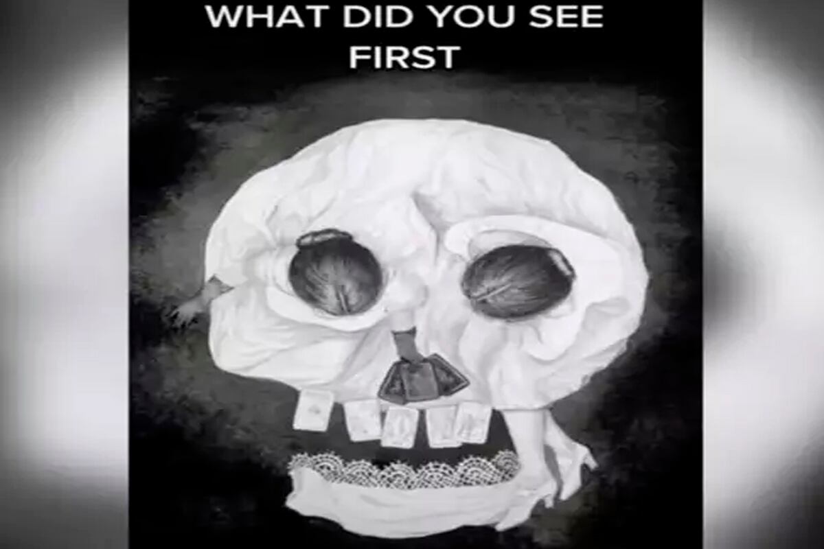 En la imagen del test de personalidad se logra identificar un cráneo y al mismo tiempo a dos mujeres jugando con las cartas. ¿Tú qué ves?| Foto: genial.guru