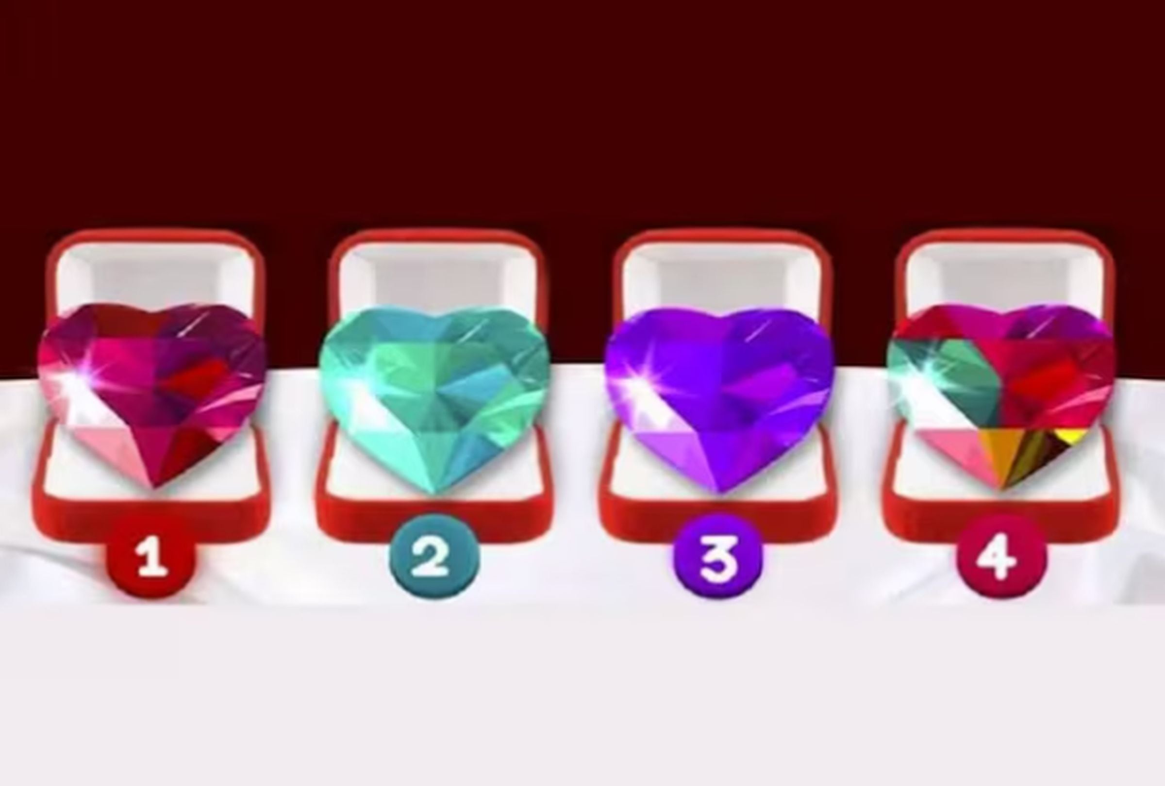 TEST VISUAL | Esta imagen muestra cuatro diamantes con forma de corazón. Tienes que elegir uno. (Foto: namastest.net)