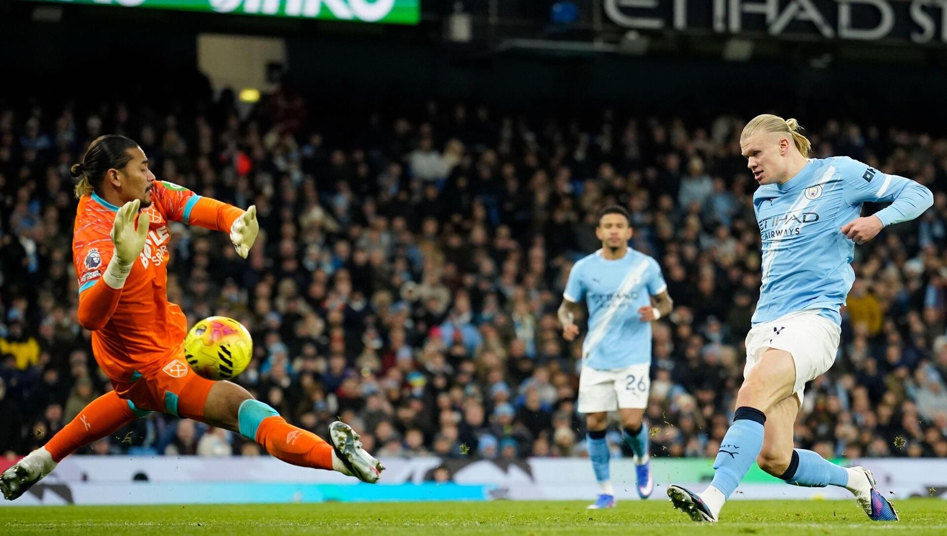 Haaland buscará extender su espectacular racha goleadora en el duelo Nottingham Forest vs manchester City (Crédito: Alamy Stock Photo).