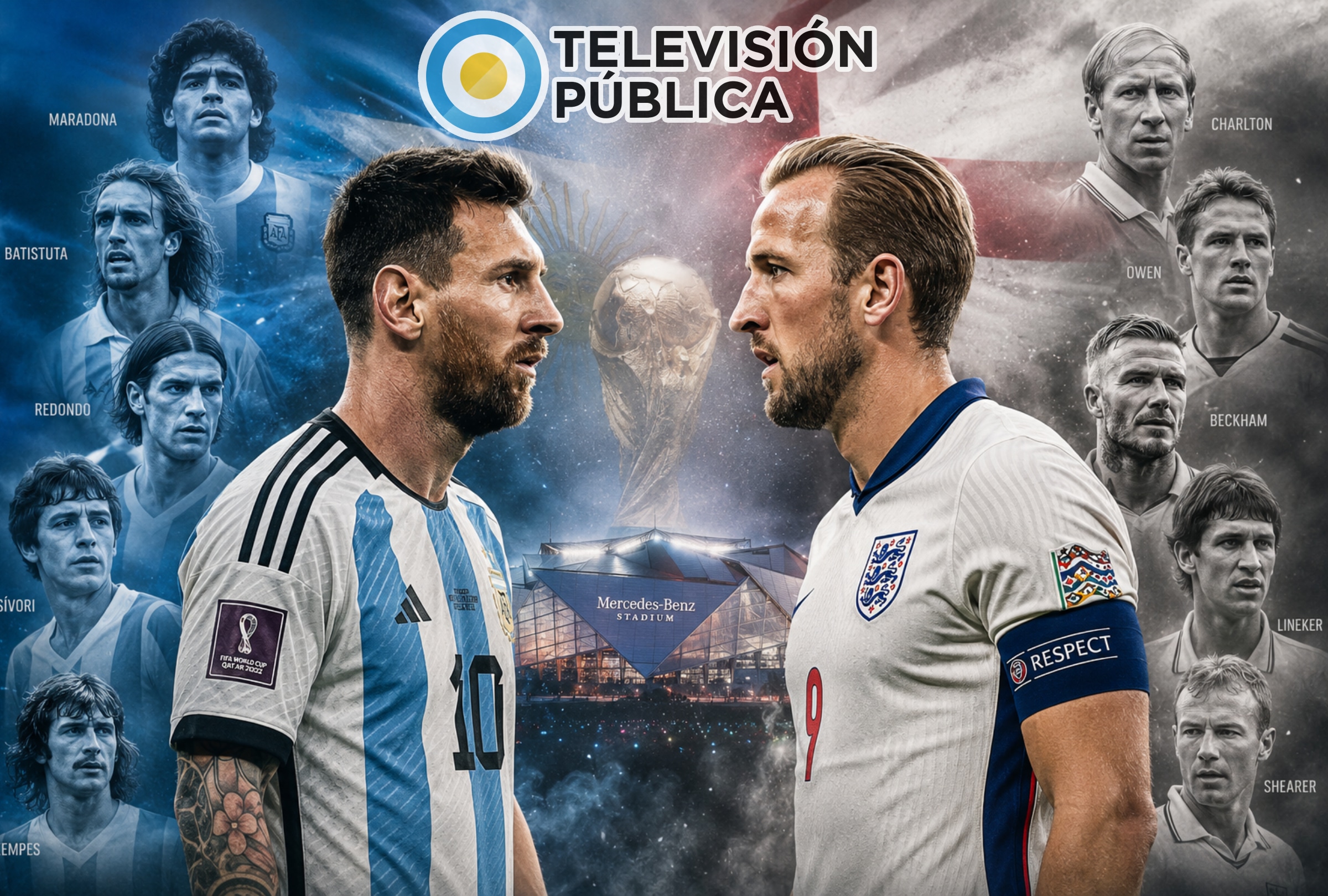 ATLANTA, GEORGIA (ESTADOS UNIDOS), 15/07/2026.- Cobertura oficial de TV Pública (Canal 7) EN VIVO GRATIS para ver el partido Argentina vs. Inglaterra hoy por la semifinal del Mundial 2026 en el Mercedes Benz Stadium de Atlanta, Georgia. FOTO DE NOÉ YACTAYO