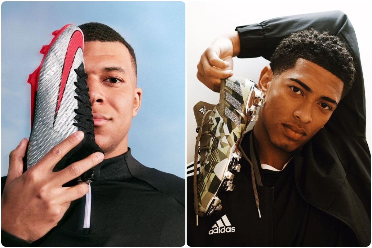 Kylian Mbappé, embajador de Nike, y Jude Bellingham, figura de Adidas. (Foto: Instagram)
