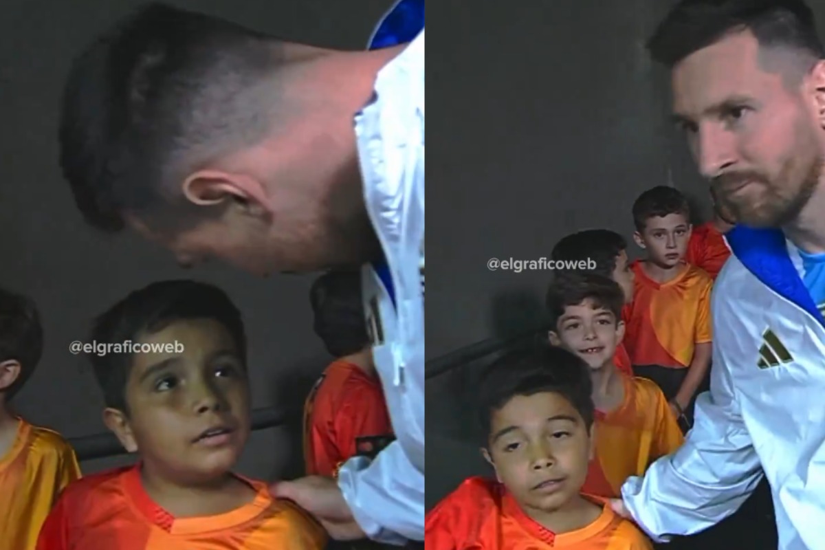 Niño le hizo un curioso pedido a Lionel Messi antes de que se juegue el Argentina - Ecuador, por los cuartos de final de la Copa América. (Foto: X/@elgraficoweb).