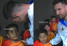 El tierno pedido de un niño a Lionel Messi antes de entrar a la cancha