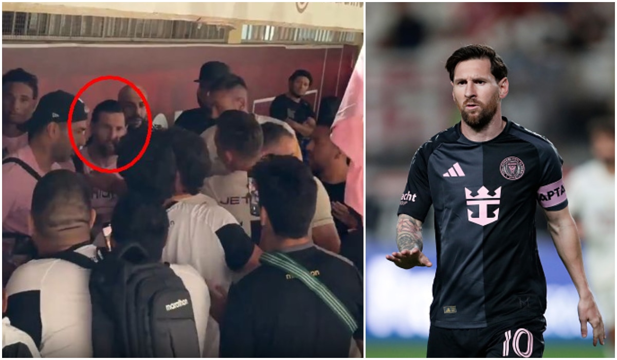 Jugadores de Universitario de Deportes buscaron a Lionel Messi post partido para pedirle fotos (Foto: Composición / Getty Images).