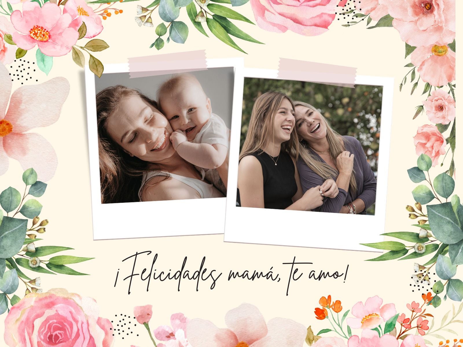 ¡Felicidades, mamá! ¡Te amo! | Foto: pinterest.com / canva.com