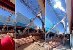 Video viral: poste cae durante obra y provoca pánico en plena calle de Sao Paulo