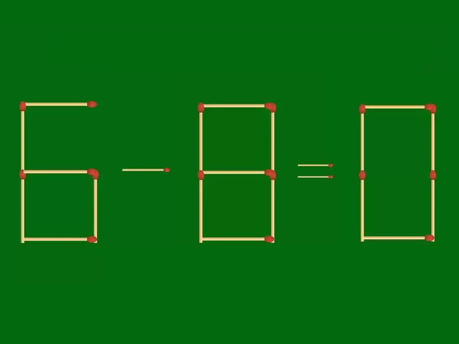 RETO MATEMÁTICO | Resuelva el rompecabezas donde 6-8= 0 quitando 1 palo para arreglar la ecuación. | FresherLive
