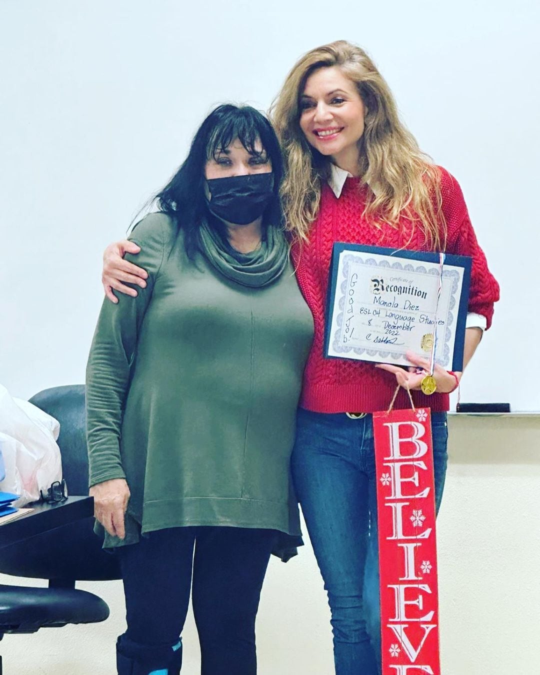 La actriz sigue capacitándose a sus 49 años (Foto: Manola Diez / Instagram)