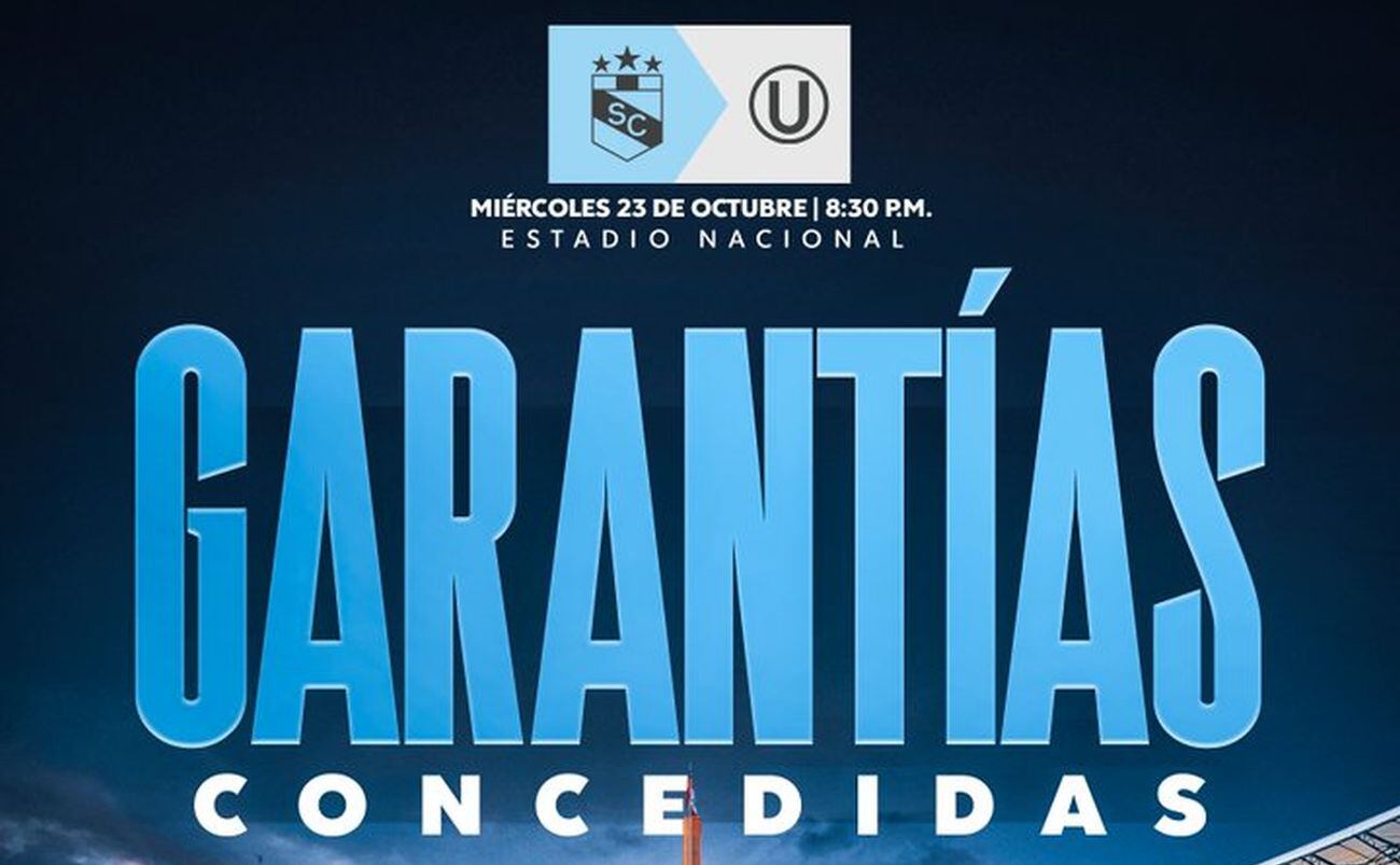 Sporting Cristal confirma que las garantías para el partido contra Universitario de Deportes son un hecho.