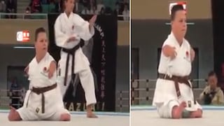 Joven con discapacidad en las extremidades impacta por su habilidad en el karate