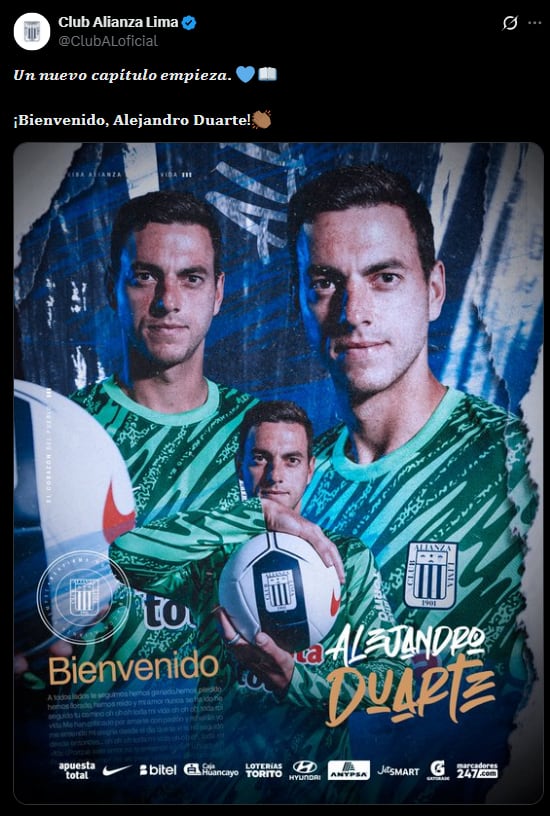 De La Florida a La Victoria: Alianza Lima oficializó fichaje de su nuevo arquero. (Foto: Captura X)