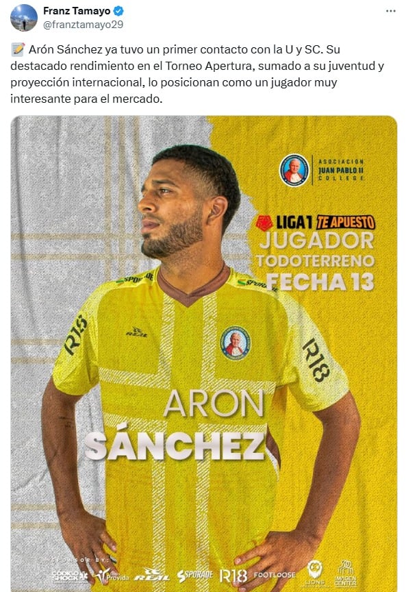 Arón Sánchez destaca en Juan Pablo II. (Imagen: Captura)