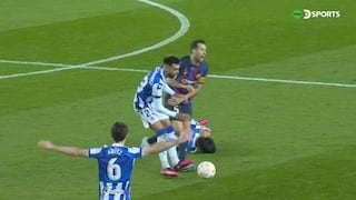 Tras dura entrada a Busquets: Méndez vio la roja en Barcelona vs. Real Sociedad [VIDEO]