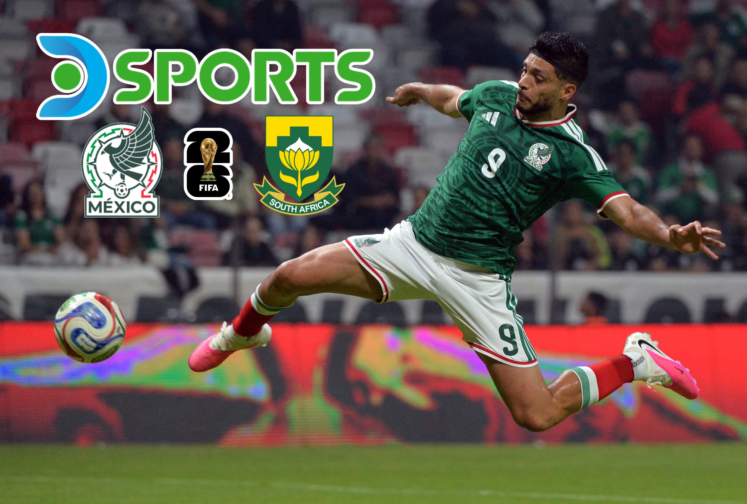 CIUDAD DE MÉXICO (MÉXICO), 11/06/2026.- Cobertura oficial de DIRECTV SPORTS EN VIVO EN DIRECTO para ver el partido entre México y Sudáfrica este jueves 11 de junio por la Jornada 11 de la Copa Mundial FIFA 2026 en el Estadio Azteca de la Ciudad de México. FOTO DE MARIO VAZQUEZ PARA AFP