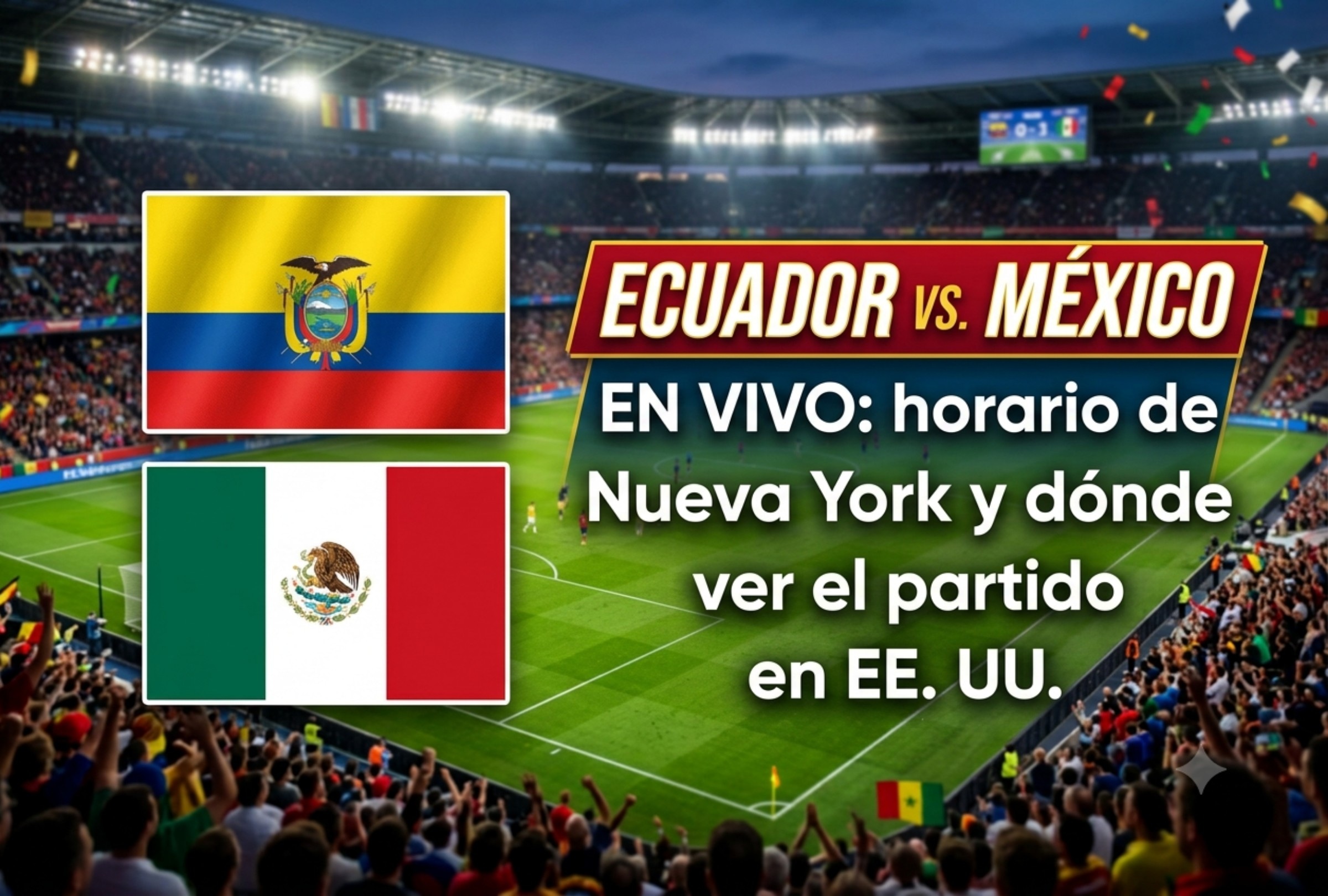 El partido entre Ecuador y México se jugará este martes 30 de junio de 2026 en el estadio Azteca. (Foto: Imagen creada por Depor usando Gemini)