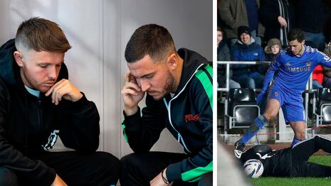 Hazard, cara a cara con el recogebolas al que pateó y que se volvió multimillonario