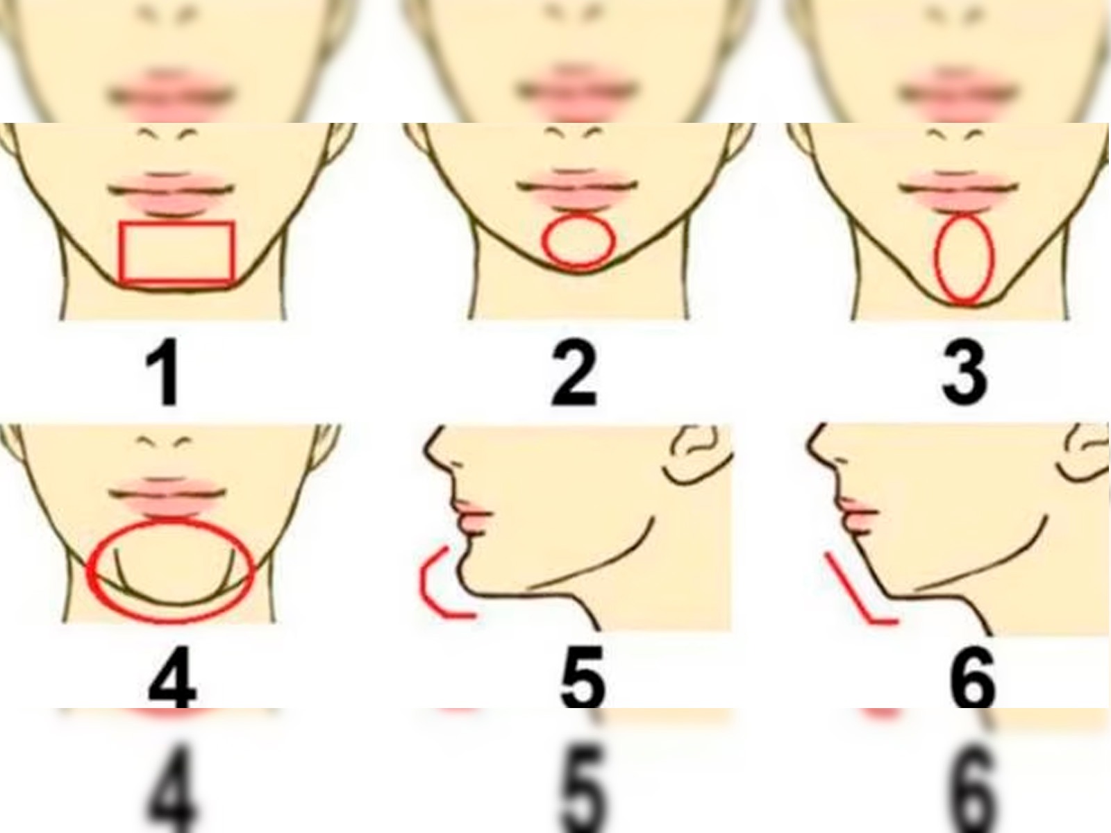 Mira con mucha atención la gráfica del test visual y luego escoge aquella opción que se parezca más a la forma de tu barbilla.| Foto: Lettoquotidiano