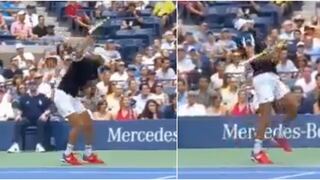 Todo mal: Paire explotó ante Federer y tiró su raqueta, pero le rebotó en la cara [VIDEO]