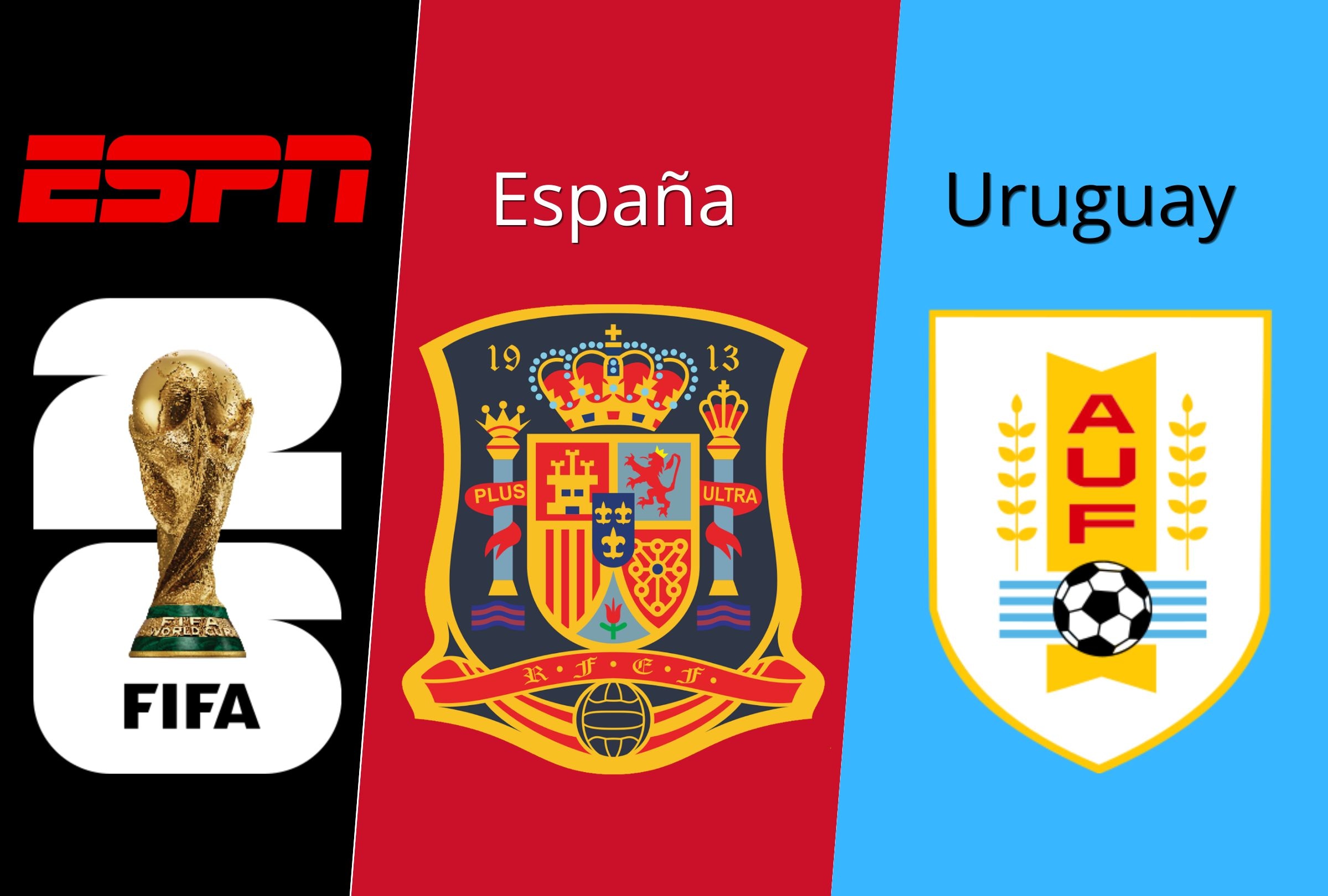 ESPN y Disney Plus transmiten el partido entre España vs. Uruguay este viernes 26 de junio por la tercera fecha de la Copa Mundial 2026. (Foto: Composición Depor)