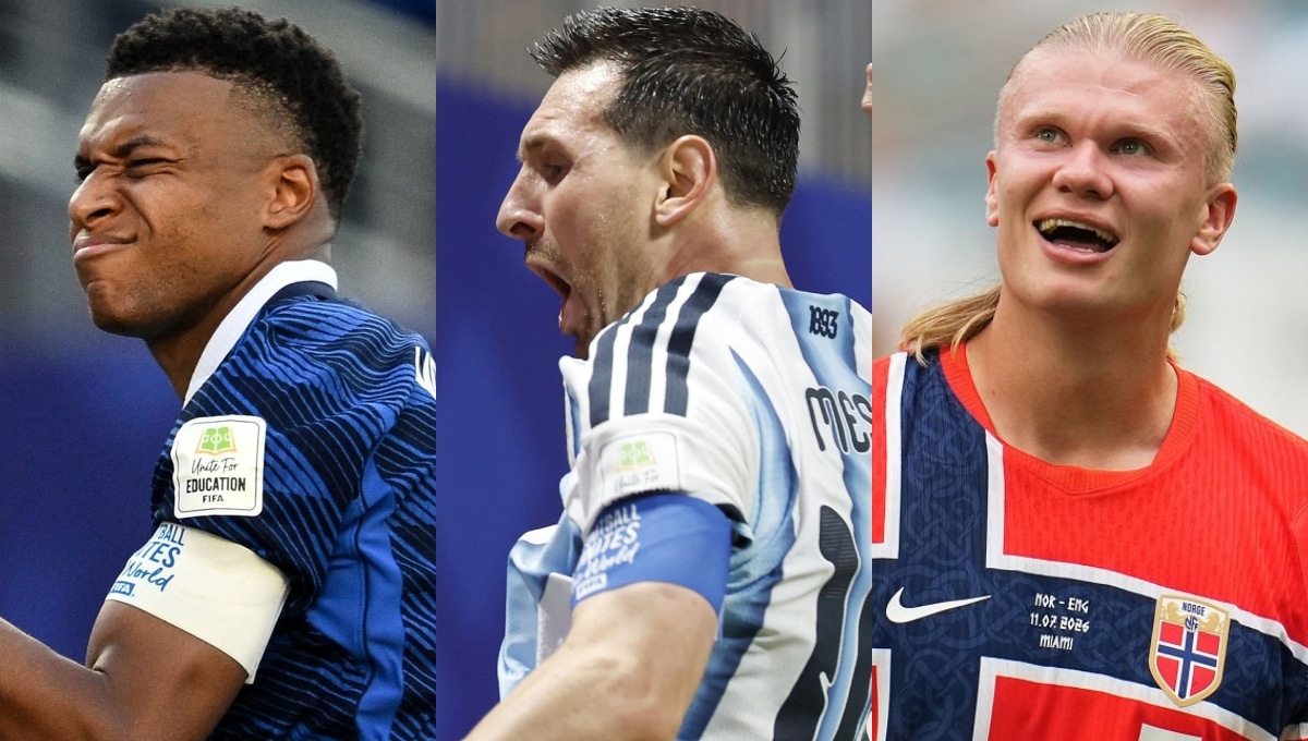 Kylian Mbappé, Lionel Messi y Erling Haaland lideran la tabla de máximos goleadores del Mundial 2026. (Foto: Getty Images)